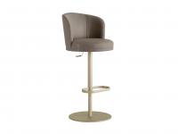 Piper high back swivel bar stool with upholstered seat and metal base