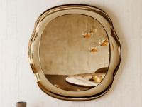 Henri bronze-coloured mirrored crystal wall mirror