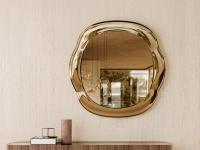 Henri mirrored crystal wall mirror in round shaped version