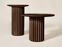 Shinden side table in brown stained ash finish, one of three available along with natural and black