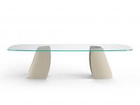 Akeyo shaped glass top table