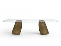 Akeyo shaped glass top table