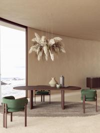 Dandelion all-wood table with the option of parallel or perpendicular legs