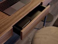 Front under-top drawer, an accessory that makes the Ledor desk even more functional, both in the living room and in a home-office context