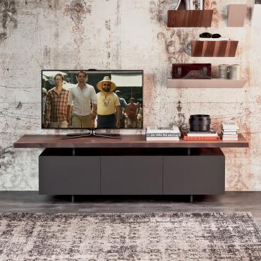 Seneca TV-Möbel mit Holzplatte von Cattelan, dreitüriges Modell