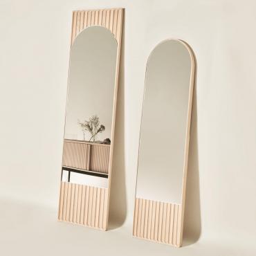 Specchio da ingresso in legno massello Domu