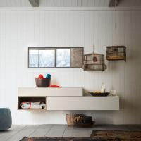 Avana modulare Schubladen für das Schlafzimmer, mit geradlinigem offenem Element in Kontrast
