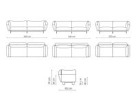 Blend Sofa - Modelle und Abmessungen Geradlinig Elemente