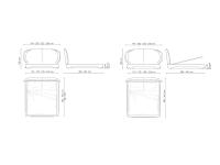 Diagramme und spezifische Abmessungen der Modelle mit 120 cm hohem Kopfteil