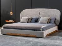 Olos Bett mit breitem, elliptischem Kopfteil, 120 cm hoch