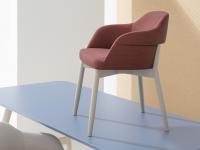 Moderner Stuhl Sophos mit Stoffbezug in der Version mit Armlehnen