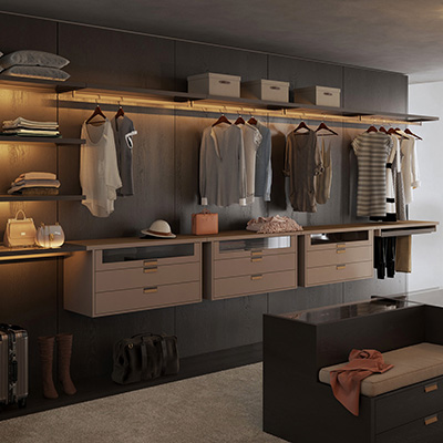 Closet with Pull Out Accessory Drawers - Contemporary - Closet