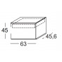 Nachttisch mit Innenschublade: cm 63 t.45,6 h.45