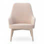 armchair with high backrest and four wooden legs - +€322.51