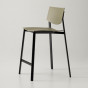 bar-stool with seat and back in polypropylene