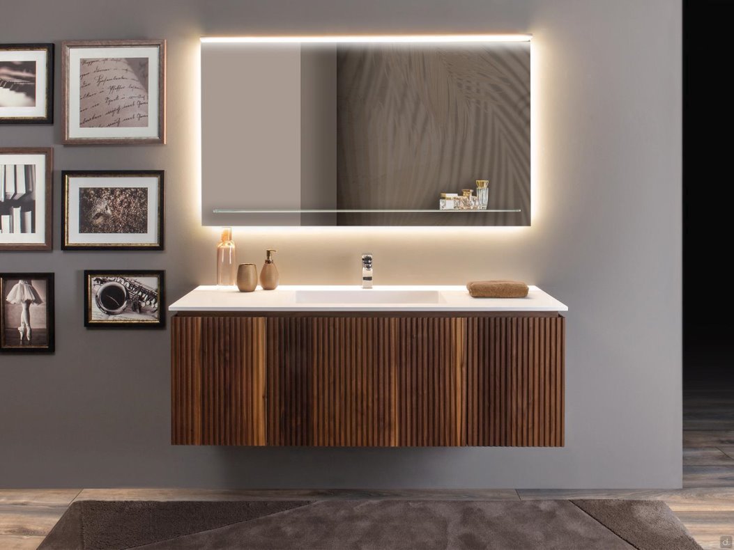 Mobile bagno sospeso in legno cannettato | Heritage