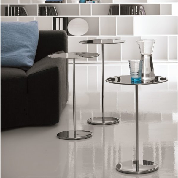 Tavolino da salotto ovale con piano in vetro grande - Bianco e Foglia  Argento